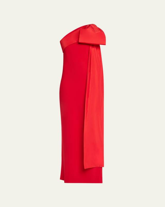 Long One Shoulder Bow Dress